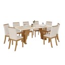 Ver imagem 1 de Mesa Jantar Adriana 200 8 Cadeiras Isa Linho - Henn
