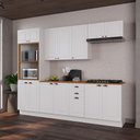 Ver imagem 1 de Armário de Cozinha Modulada Completa Fidelitá Nara 100% MDF 5 Peças 270cm 14 Portas 2 Gavetas com