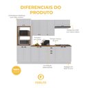 Ver imagem 5 de Armário de Cozinha Modulada Completa Fidelitá Nara 100% MDF 5 Peças 270cm 14 Portas 2 Gavetas com