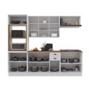 Ver imagem 3 de Armário de Cozinha Modulada Completa Fidelitá Nara 100% MDF 5 Peças 270cm 14 Portas 2 Gavetas com