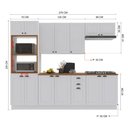 Ver imagem 4 de Armário de Cozinha Modulada Completa Fidelitá Nara 100% MDF 5 Peças 270cm 14 Portas 2 Gavetas com