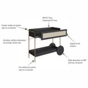 Ver imagem 7 de Carrinho Bar 1 Gaveta 110cm C/ Porta Taças Palhinha Pé Metal Oslo Artesano | Hanover/dourado