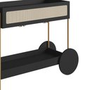 Ver imagem 6 de Carrinho Bar 1 Gaveta 110cm C/ Porta Taças Palhinha Pé Metal Oslo Artesano | Hanover/dourado