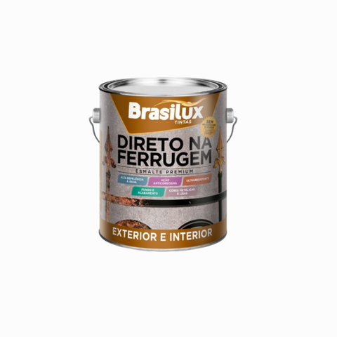 Esmalte Direto na Ferrugem Brasilux 3,6l:cinza Medio