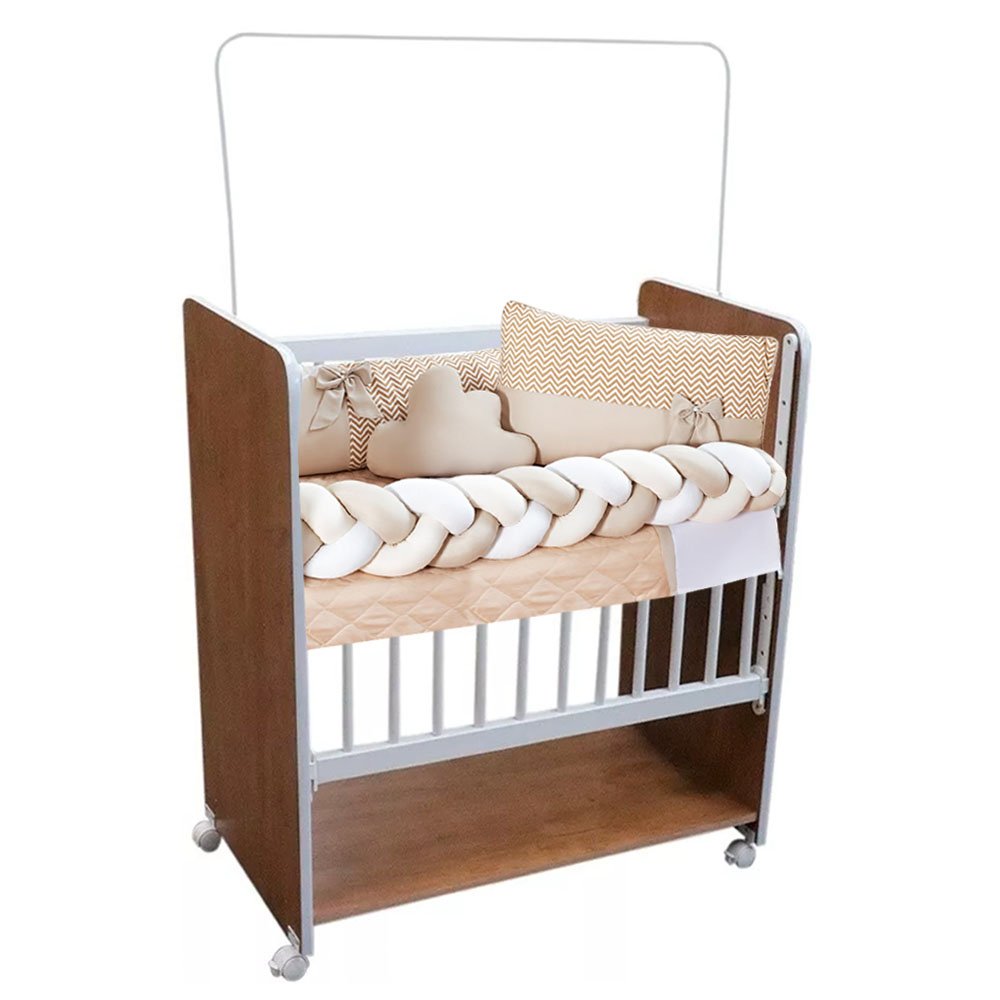 Mini Berço New Baby Bed Side Grade Móvel + Colchão:nature - 3