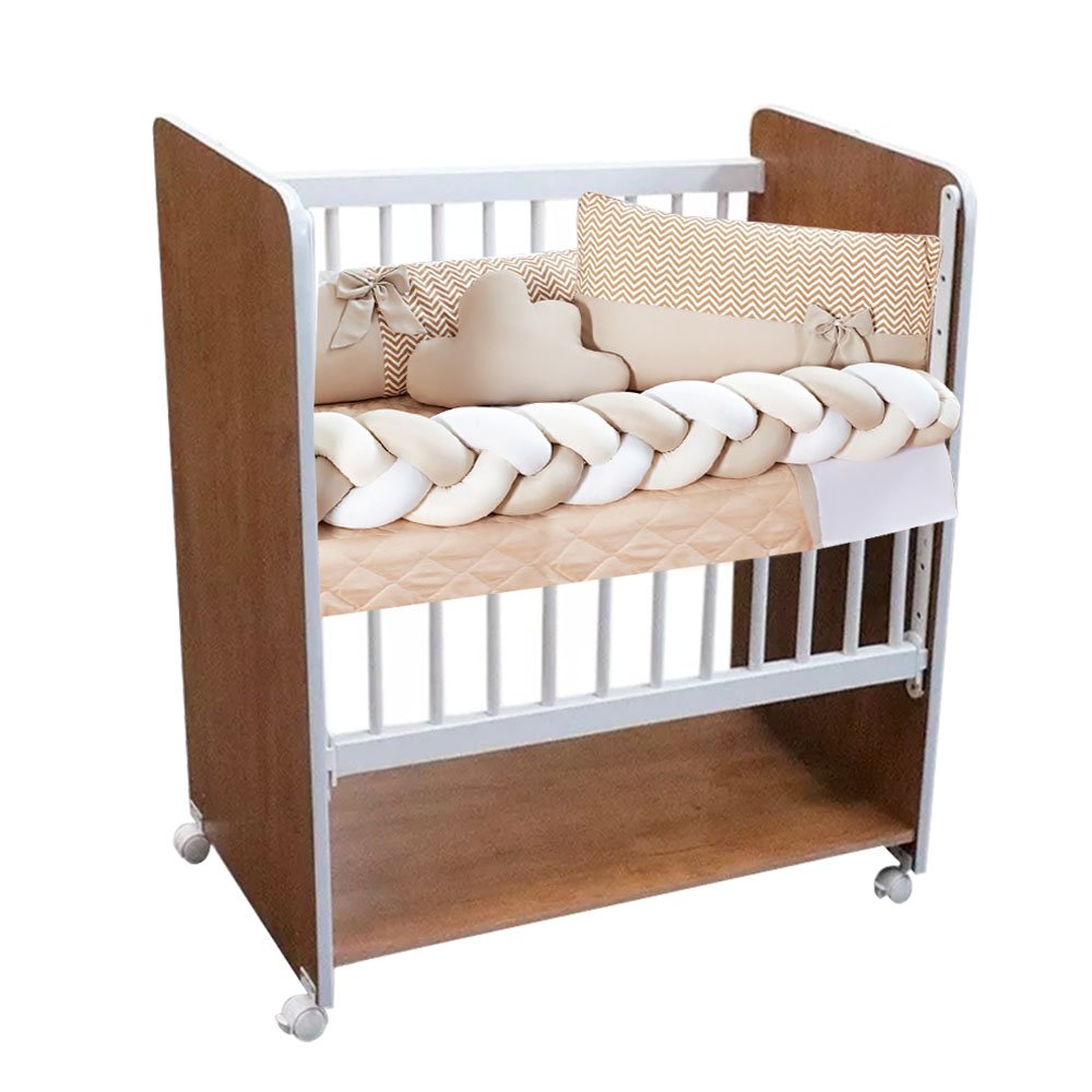 Mini Berço New Baby Bed Side Grade Móvel + Colchão:nature - 2