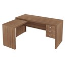 Ver imagem 5 de Mesa de Canto para Escritório 3 Gavetas Me4106 Amêndoa - Tecno Mobili