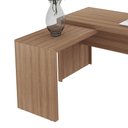 Ver imagem 3 de Mesa de Canto para Escritório 3 Gavetas Me4106 Amêndoa - Tecno Mobili