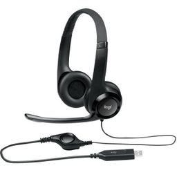 Fone USB com Microfone H390 Logitech Preto 981-000014 - 2
