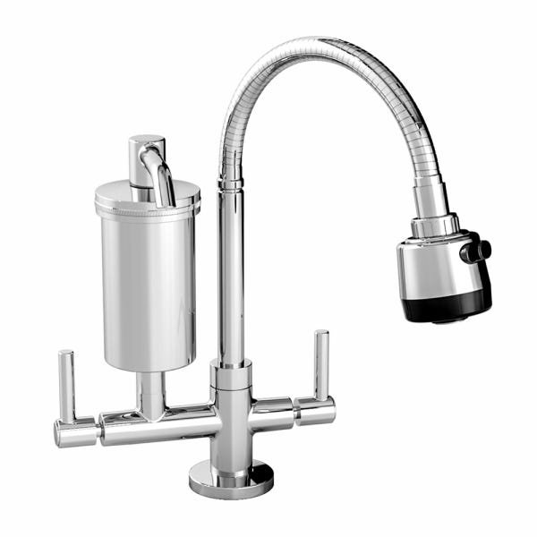 Torneira Filtro Cozinha 1/4 de Volta Metal Gourmet Flexível Luxo - 2168 C70 - 2