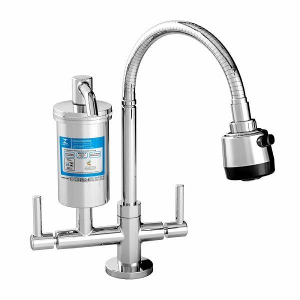 Torneira Filtro Cozinha 1/4 de Volta Metal Gourmet Flexível Luxo - 2168 C70 - 1