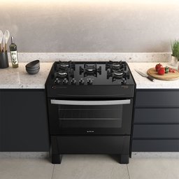 Fogão 5 Bocas Atlas Atenas Glass Preto com Mesa de Vidro Bivolt - 8