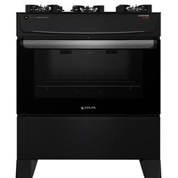 Fogão 5 Bocas Atlas Atenas Glass Preto com Mesa de Vidro Bivolt - 5