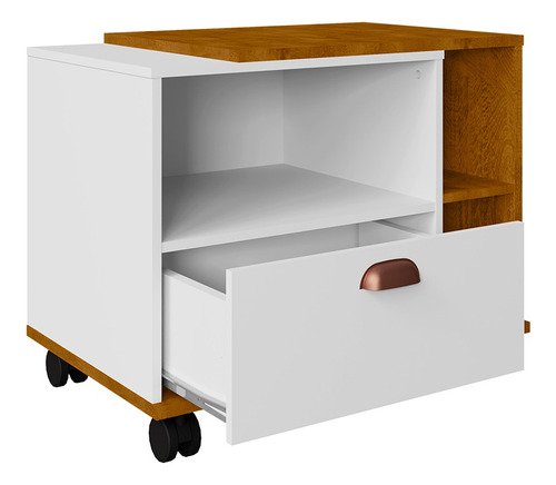 Gabinete Banheiro com Rodízios Tóquio 60cm Branco/naturalle - 4