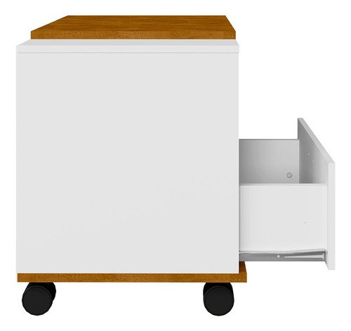 Gabinete Banheiro com Rodízios Tóquio 60cm Branco/naturalle - 6