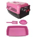 Ver imagem 1 de Caixa de Transporte para Gatos, Caixa de Areia, Pá e Comedor