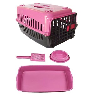 Caixa de Transporte para Gatos, Caixa de Areia, Pá e Comedor