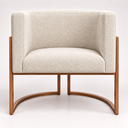Ver imagem 7 de Poltrona Decorativa Luna Bouclé Premium para Sala Escritório Recepção Base Circular em Ferro Madeira