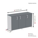 Ver imagem 4 de Armário para Escritório Pivotante Credenza Cinza/Grafito