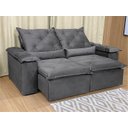 Ver imagem 2 de Sofá Retrátil Reclinável 1,80 m Cinza 202 Athenas