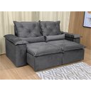 Ver imagem 1 de Sofá Retrátil Reclinável 1,80 m Cinza 202 Athenas