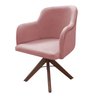 Poltrona Base Giratória Madeira Lisa Hera - Velutto Rosa Antigo - 2