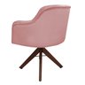 Poltrona Base Giratória Madeira Lisa Hera - Velutto Rosa Antigo - 3