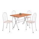 Ver imagem 2 de Conjunto de Mesa Tubular 62 100x60cm Tampo em MDF com 4 Cadeiras Ane B Branco/Botanic Bege