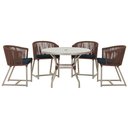 Ver imagem 1 de Mesa com 4 Cadeiras e Noronha Estofado 12 Trama Original Marrom