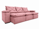 Ver imagem 3 de Sofá Retrátil e Reclinável 2,75m em Tecido Veludo c/ Pillow Nos Braços - Montagem Inclusa:Rosa