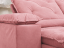 Ver imagem 4 de Sofá Retrátil e Reclinável 2,75m em Tecido Veludo c/ Pillow Nos Braços - Montagem Inclusa:Rosa