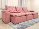 Ver imagem 5 de Sofá Retrátil e Reclinável 2,75m em Tecido Veludo c/ Pillow Nos Braços - Montagem Inclusa:Rosa