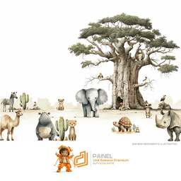 Painel Safari Aquarela-md25 - 2