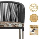 Ver imagem 3 de Mesa com 4 Cadeiras de Jantar Roma 100cm e Noronha em Aluminío Fendi Corda Nautica Estofado 6 Trama