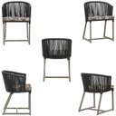 Ver imagem 5 de Mesa com 4 Cadeiras de Jantar Roma 100cm e Noronha em Aluminío Fendi Corda Nautica Estofado 6 Trama