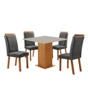Ver imagem 1 de Mesa de Jantar Loren 90cm Tampo MDF Canto Reto com 4 Cadeiras Lorena