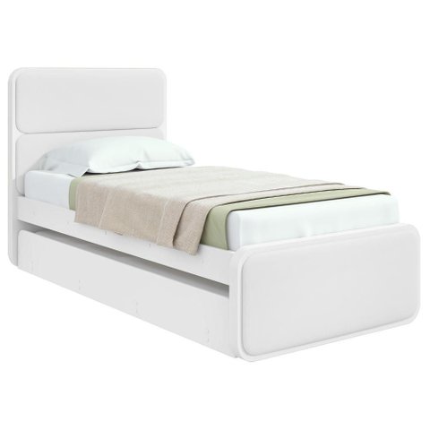 Cama Solteiro Easy Like com Cama Auxiliar Tec Korino Branco