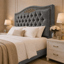 Ver imagem 2 de Cabeceira Greta 140cm Estofada Boucle p/ Cama Box Casal Quarto