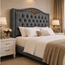 Ver imagem 4 de Cabeceira Greta 140cm Estofada Boucle p/ Cama Box Casal Quarto