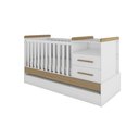 Ver imagem 4 de Berço Vini Multifuncional Vira Cama e Escrivaninha Branco/Carvalho - Peroba Móveis