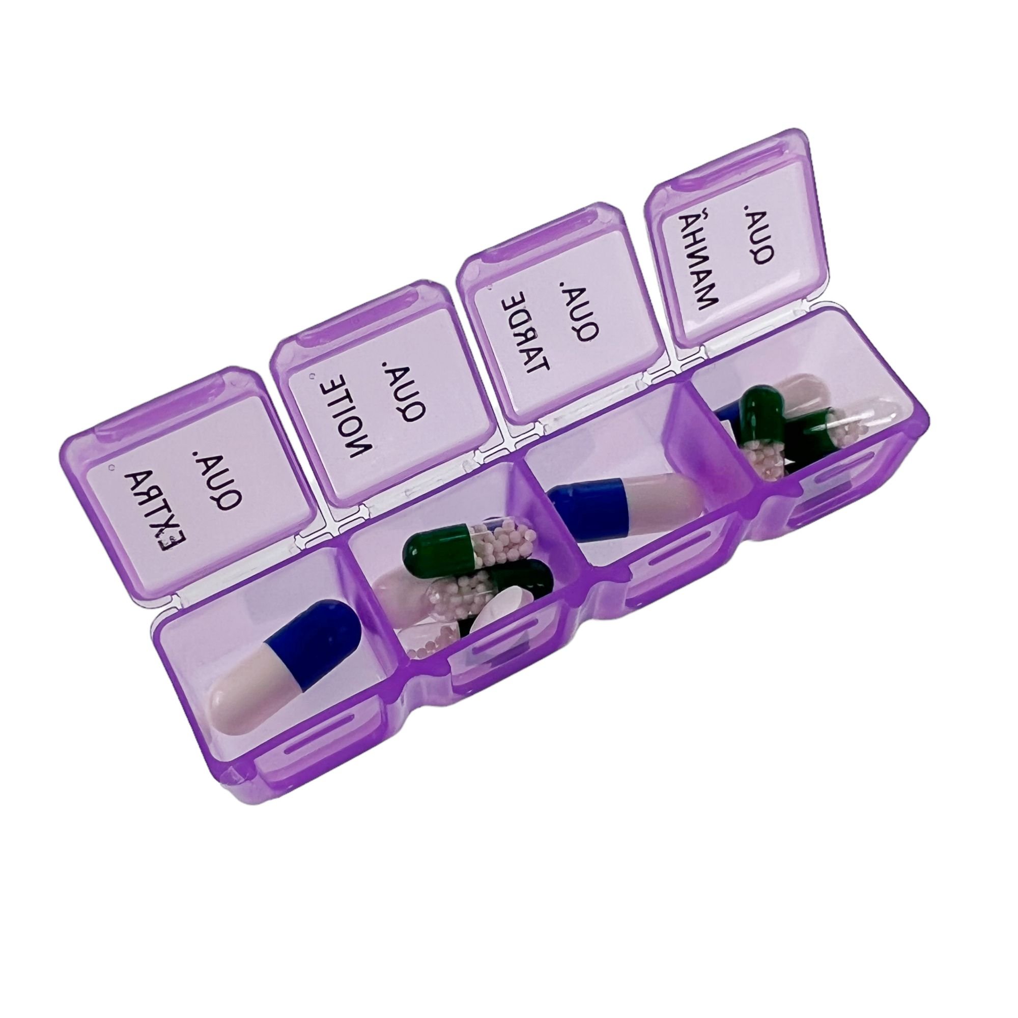 Porta Medicamentos 28 Compartimentos Caixa Organizador De Comprimidos Diário e Semanal - 6