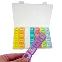 Ver imagem 4 de Porta Medicamentos 28 Compartimentos Caixa Organizador de Comprimidos Diário e Semanal