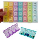 Ver imagem 1 de Porta Medicamentos 28 Compartimentos Caixa Organizador de Comprimidos Diário e Semanal