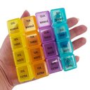 Ver mais imagens de Porta Medicamentos 28 Compartimentos Caixa Organizador de Comprimidos Diário e Semanal