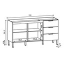 Ver imagem 4 de Balcão Gabinete para Pia sem Tampo 160cm Charm K02 Freijó - Mpozenato