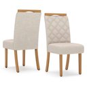 Ver imagem 5 de Conjunto Mesa de Jantar Lins com Vidro e 6 Cadeiras Bella Henn - Nature/off White/linho