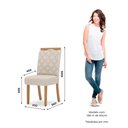 Ver imagem 3 de Conjunto Mesa de Jantar Lins com Vidro e 6 Cadeiras Bella Henn - Nature/off White/linho