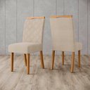 Ver imagem 7 de Conjunto Mesa de Jantar Lins com Vidro e 6 Cadeiras Bella Henn - Nature/off White/linho