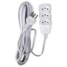 Régua Extensão Elétrica New 3 Tomadas 2p+T 10A 5 Metros Cabo PP Bivolt 127V e 250V - Branco - 5 Metr - 1