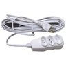 Régua Extensão Elétrica New 3 Tomadas 2p+T 10A 5 Metros Cabo PP Bivolt 127V e 250V - Branco - 5 Metr - 5